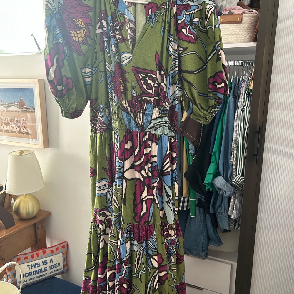 Floral Green Maxi Dress